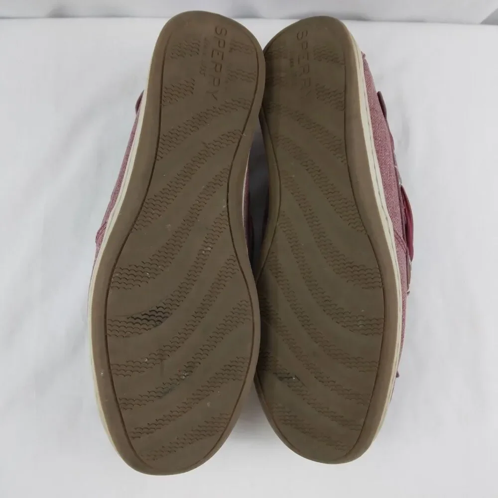 Sperry Top-Sider Koifish Sparkle Canvas Boat Shoe Slip On Red Women's Size 7.5